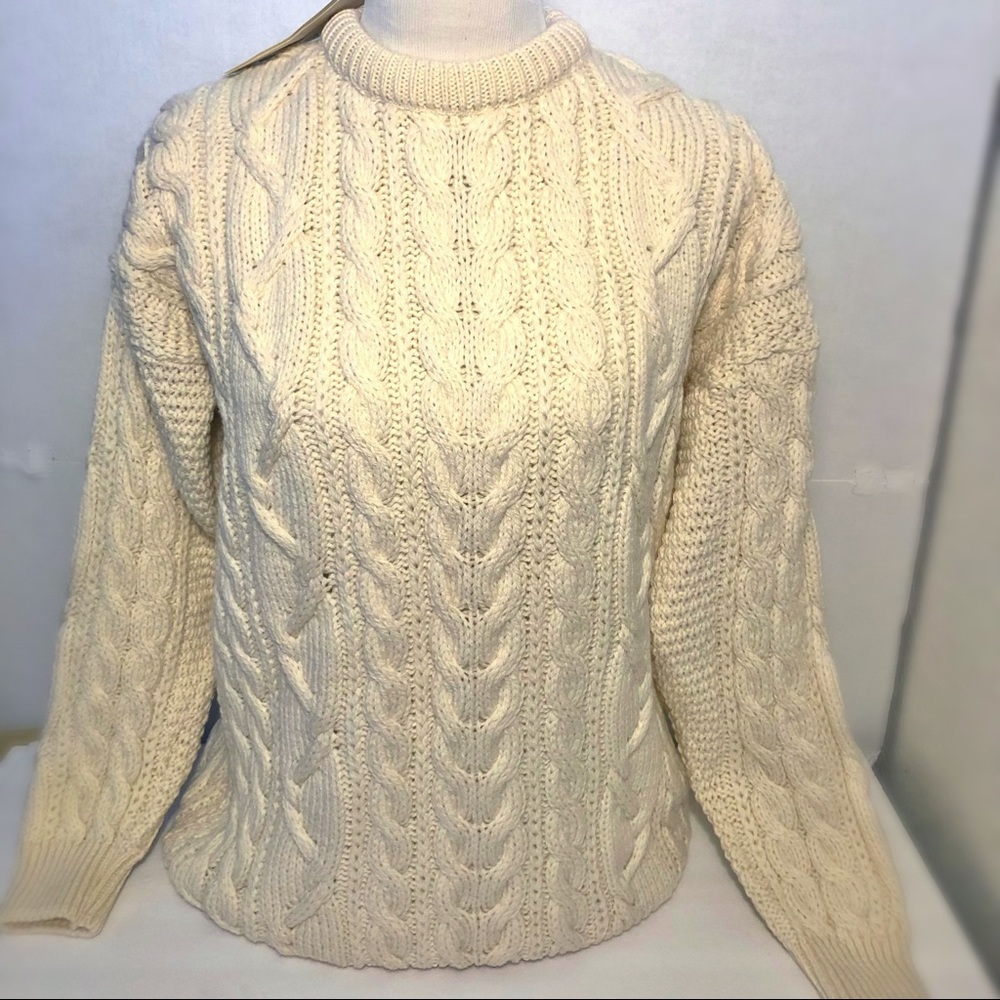 Hand Crafted Cream Cable Knit Sweater
